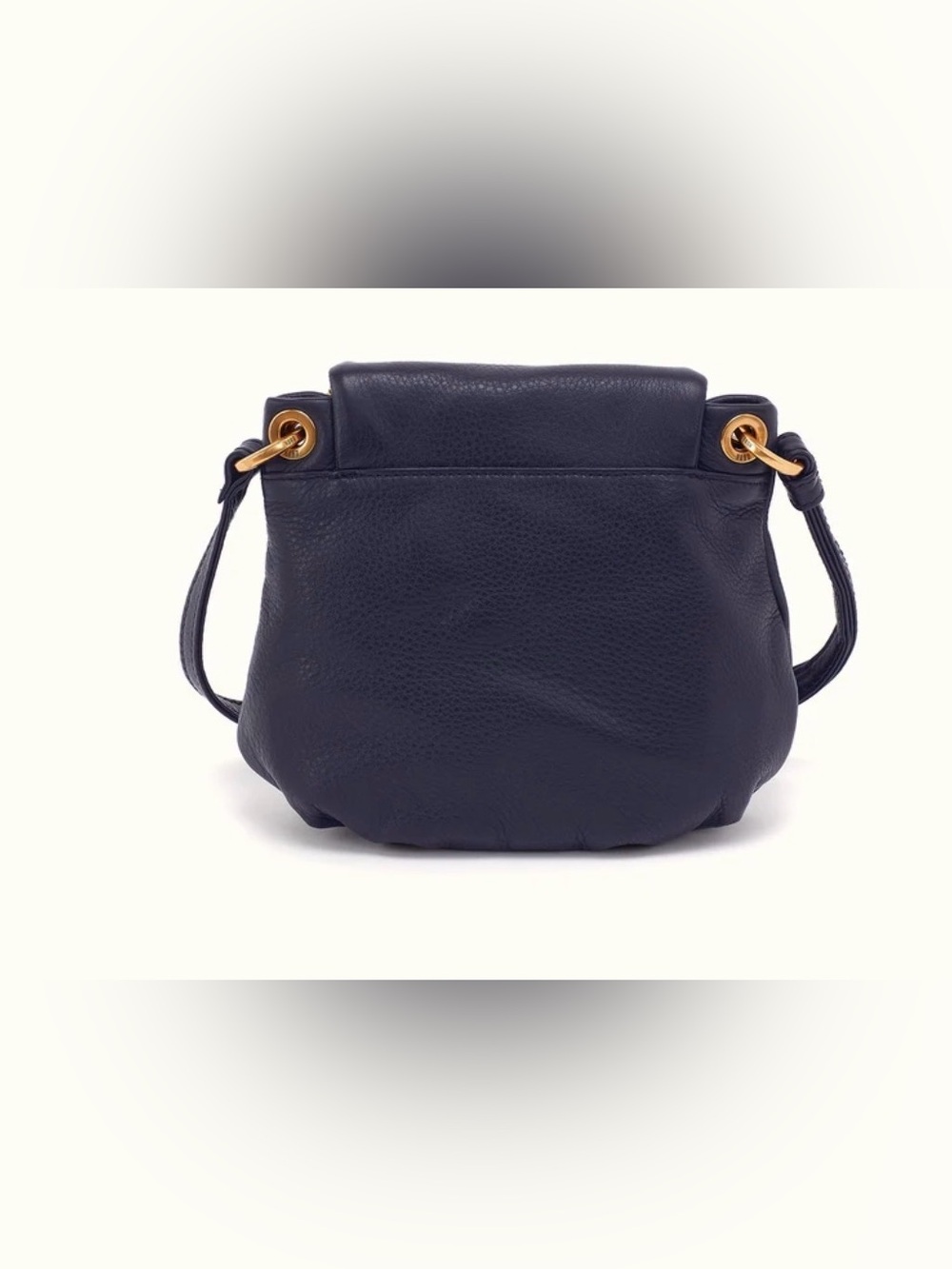 HOBO Navy Leather Fern Zip-Flap Crossbody with Gold Hardware and Tassel Zips - Picture 2 of 3